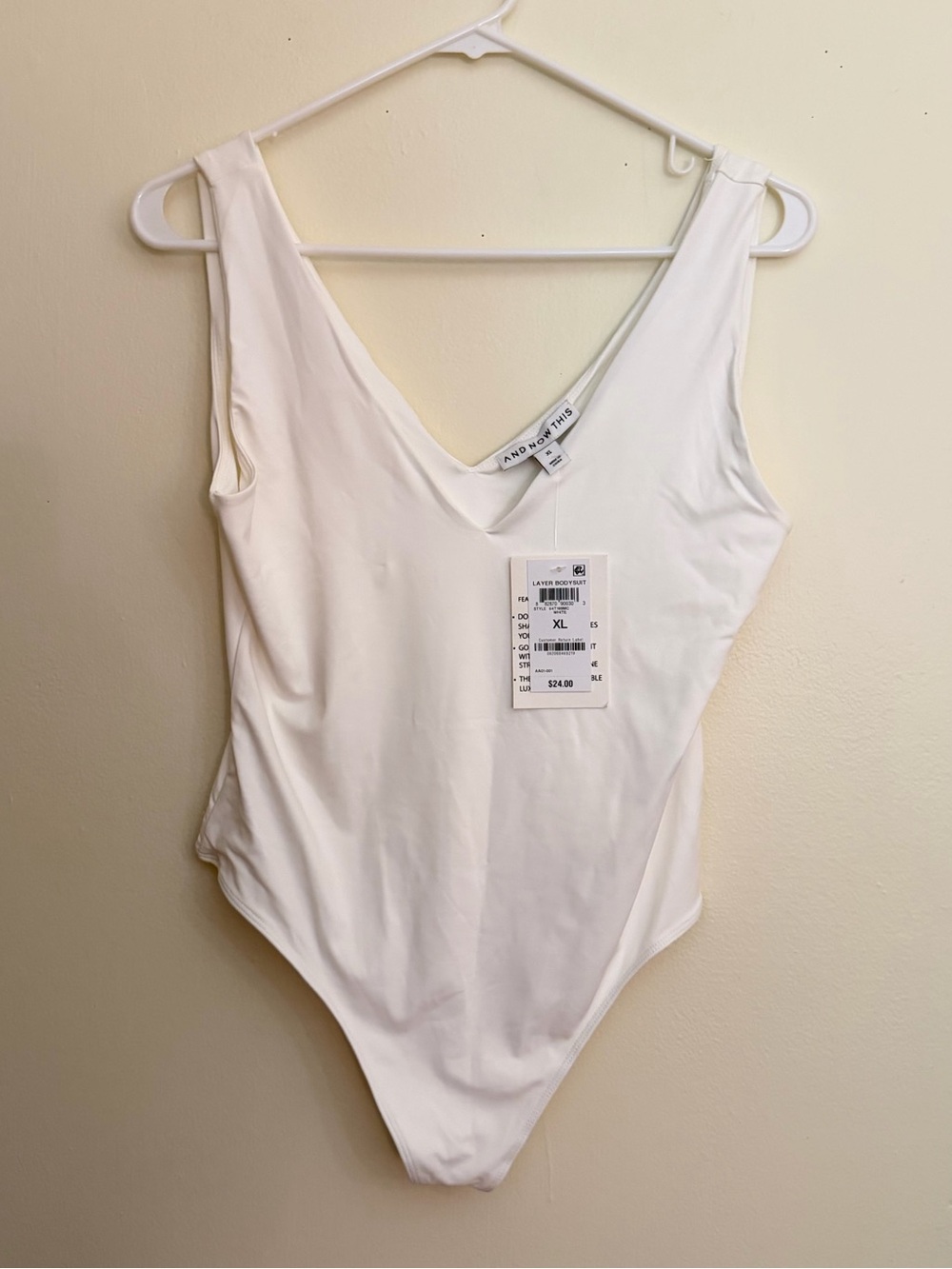 V-Neck White Bodysuit - New With Tags